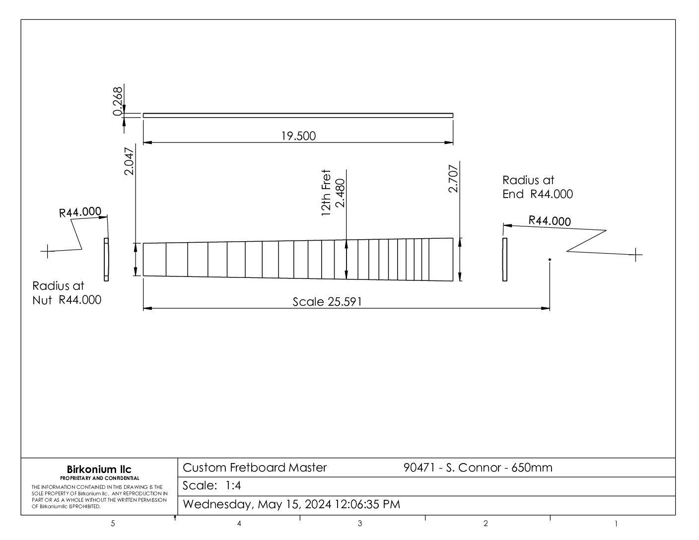 90471 - SC Fretboard - 650mm